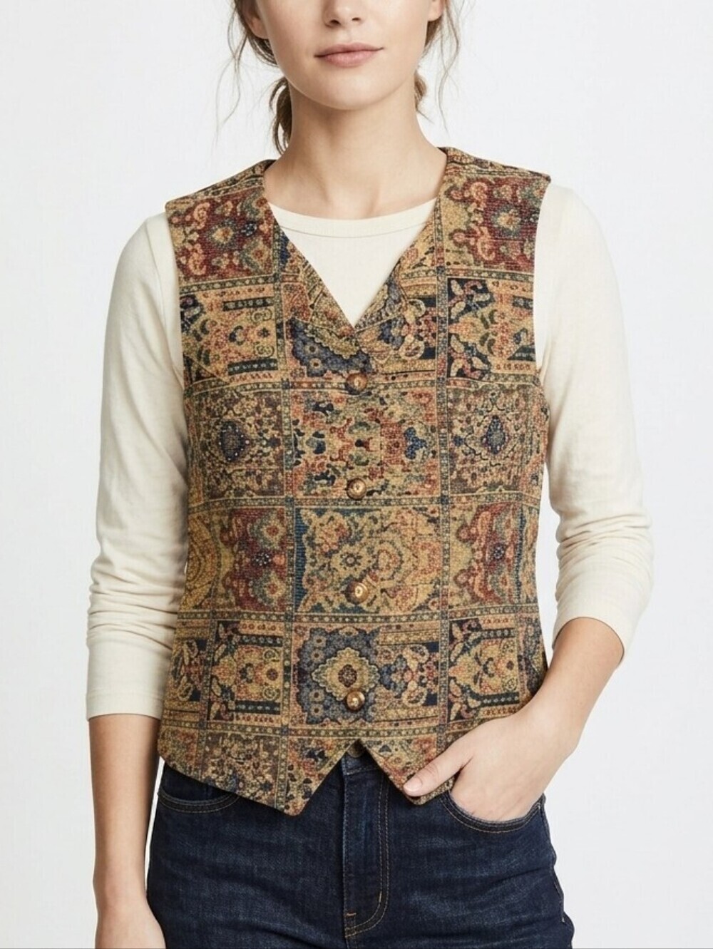 Vintage Orvis Tapestry Vest